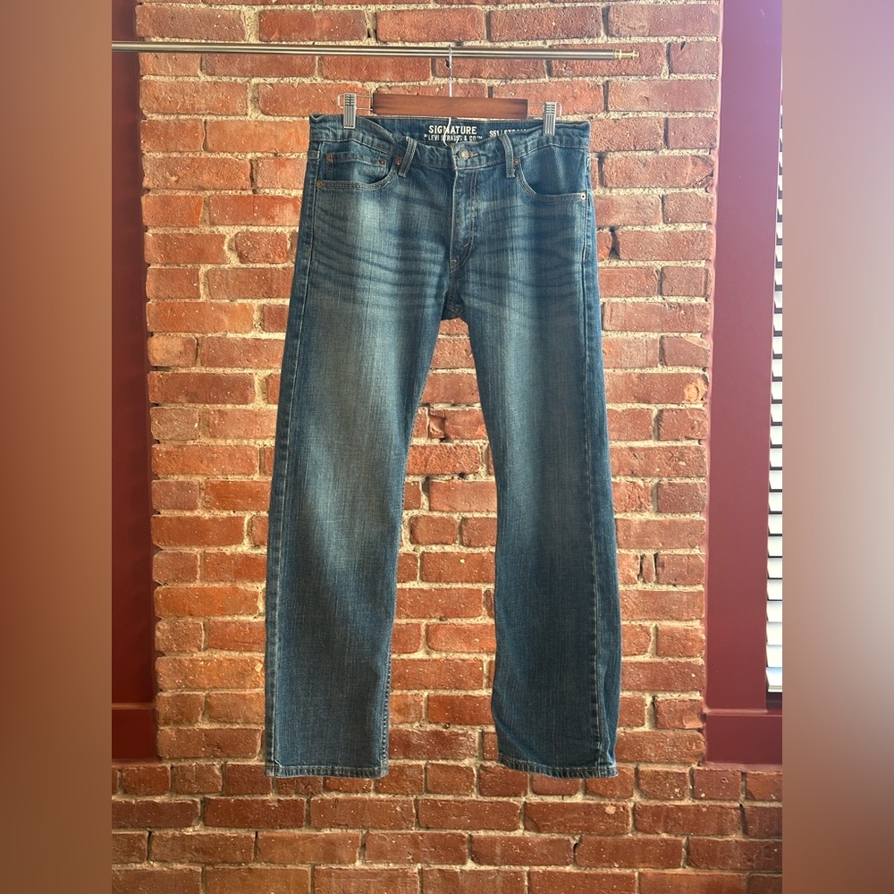 Signature by Levi Strauss S51 Straight Fit Jeans, 34 waist 32 length